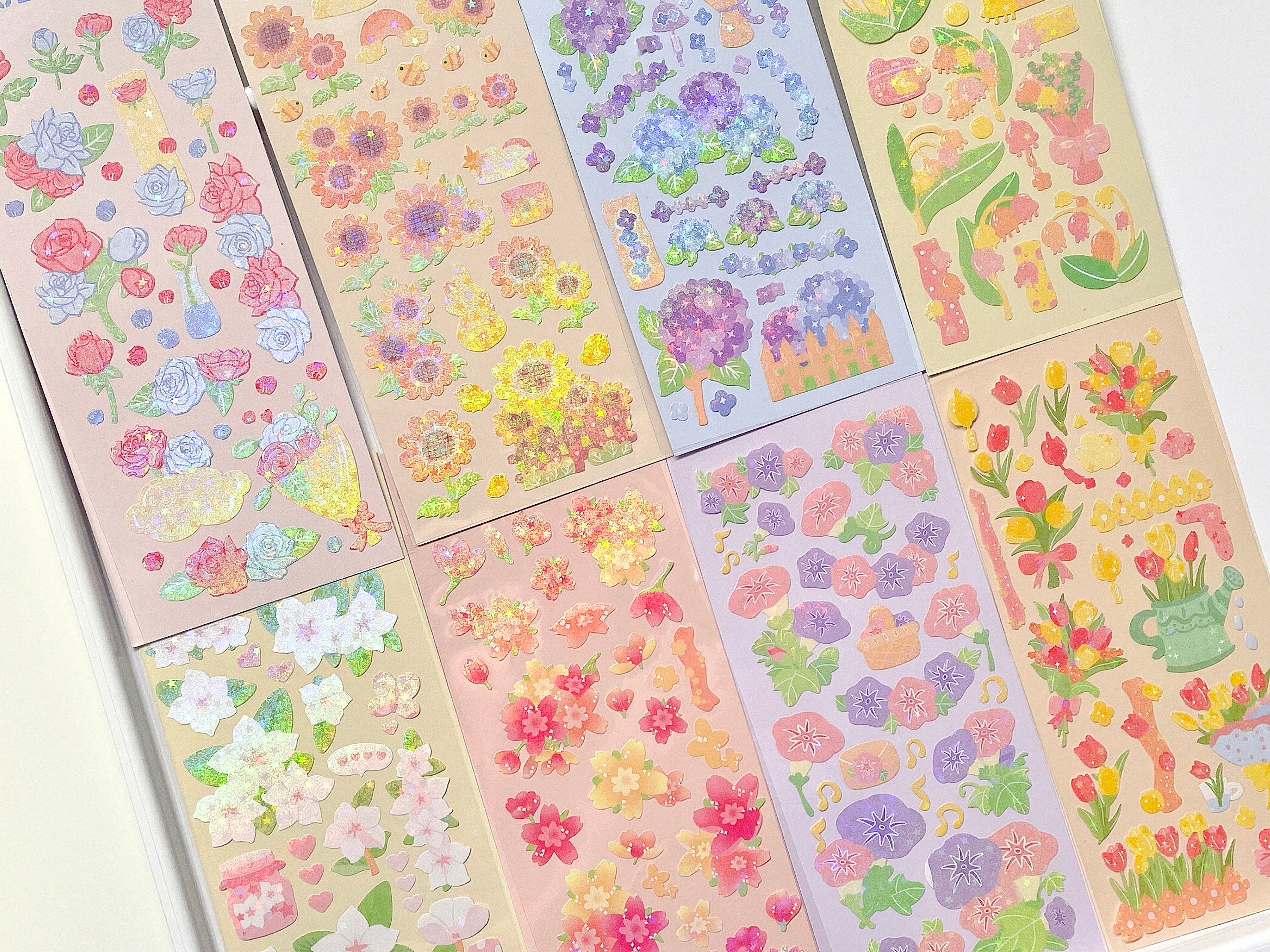 Sparkle Flower Sticker Sheet